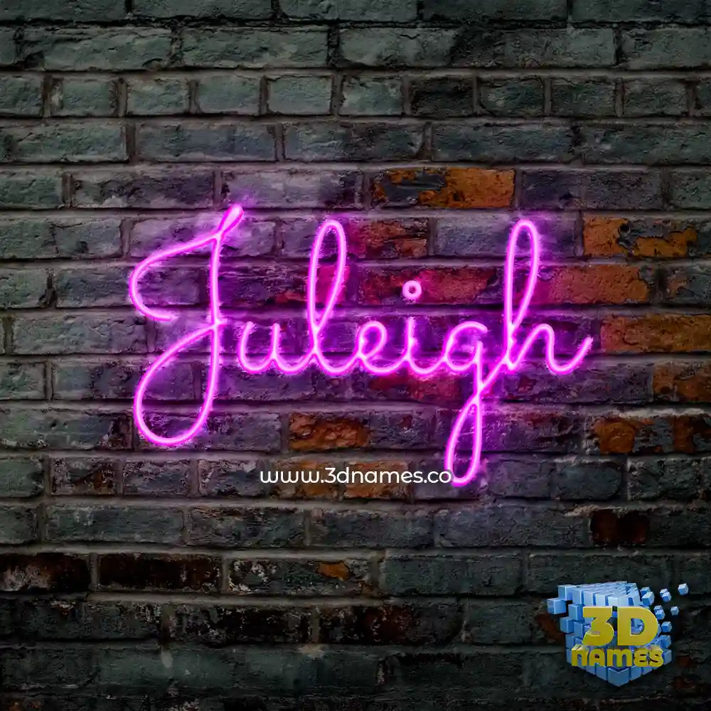 juleigh in Pink Neon style - 3D name wallpaper