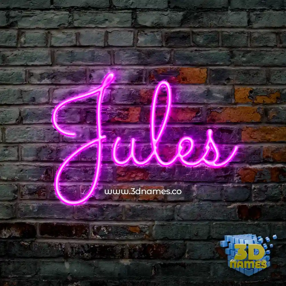 jules in Pink Neon style - 3D name wallpaper