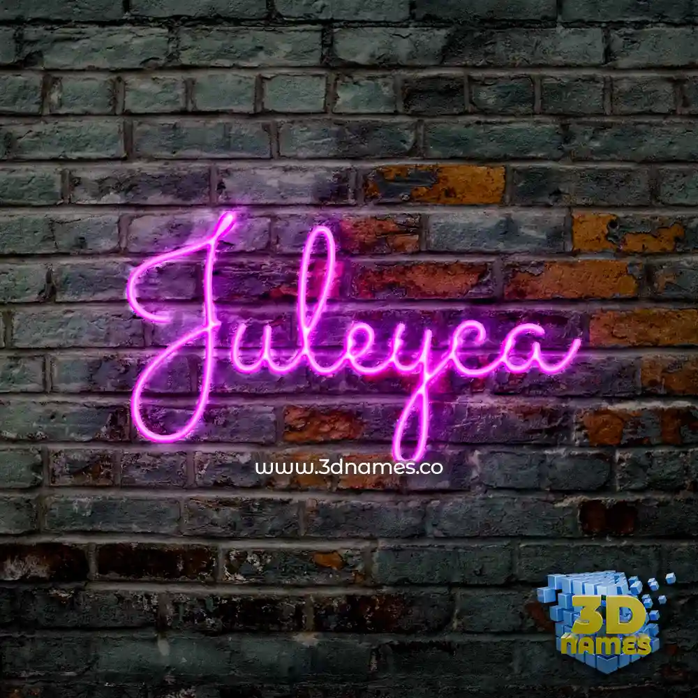juleyca in Pink Neon style - 3D name wallpaper