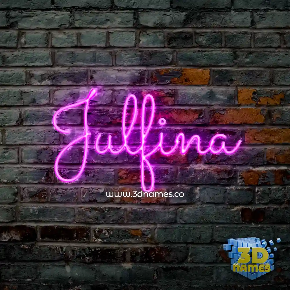 julfina in Pink Neon style - 3D name wallpaper