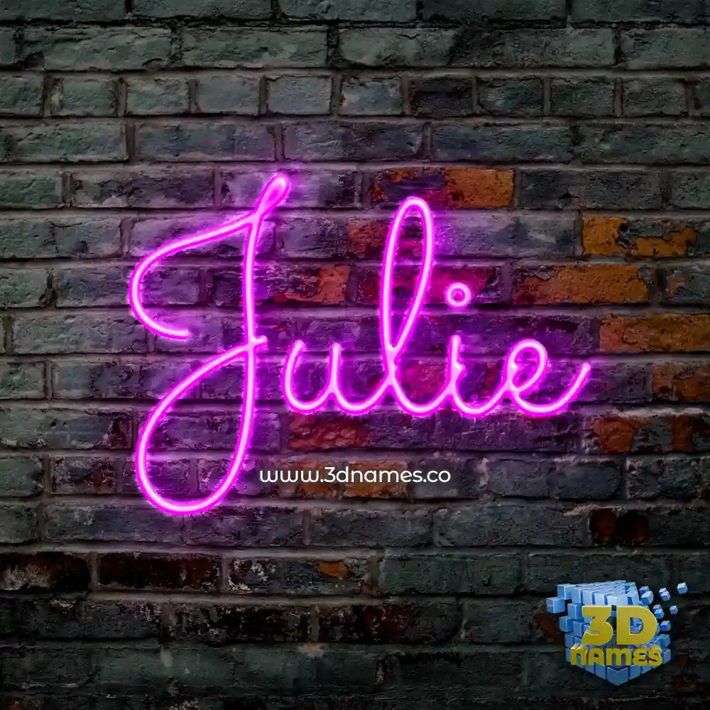 julie in Pink Neon style - 3D name wallpaper