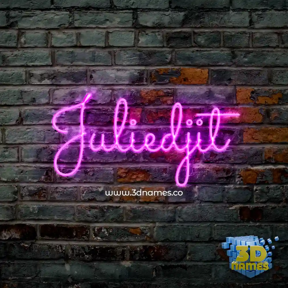 juliedjit in Pink Neon style - 3D name wallpaper