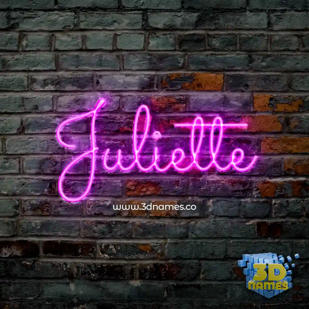 juliette in Pink Neon style - 3D name wallpaper