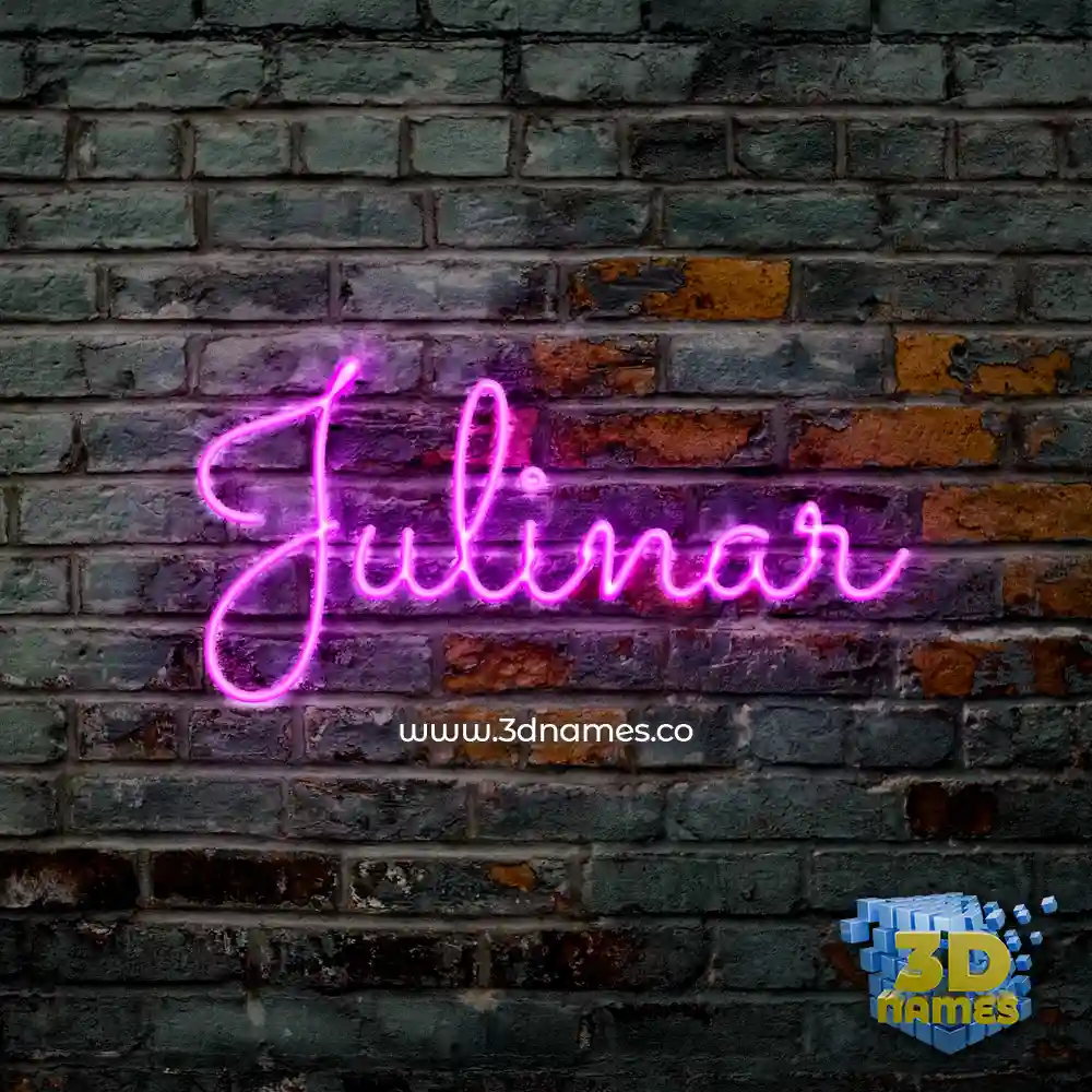 julinar in Pink Neon style - 3D name wallpaper