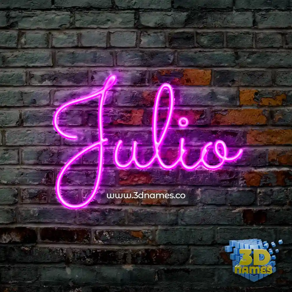 julio in Pink Neon style - 3D name wallpaper