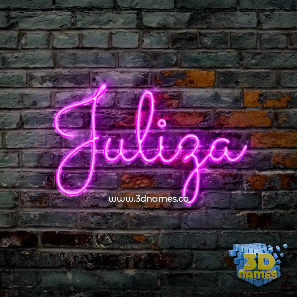 juliza in Pink Neon style - 3D name wallpaper
