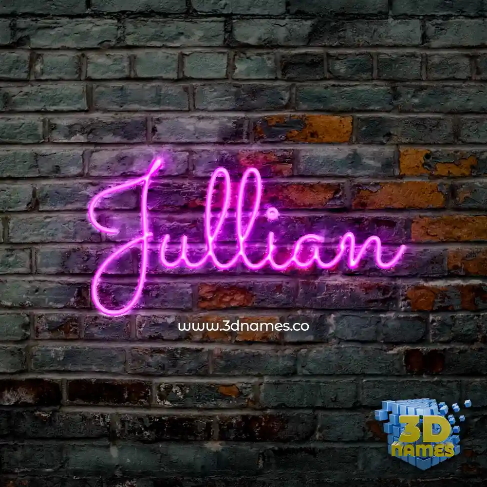 jullian in Pink Neon style - 3D name wallpaper