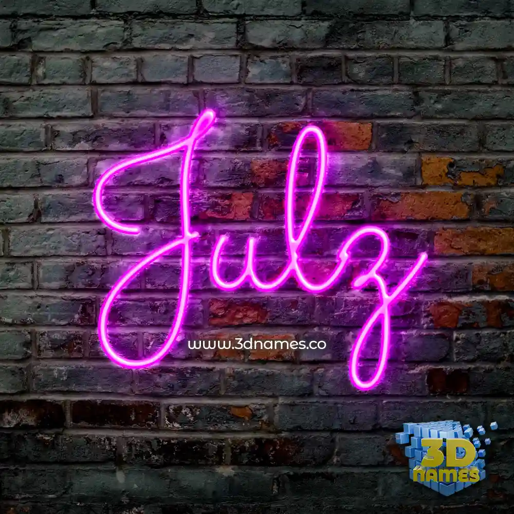 julz in Pink Neon style - 3D name wallpaper
