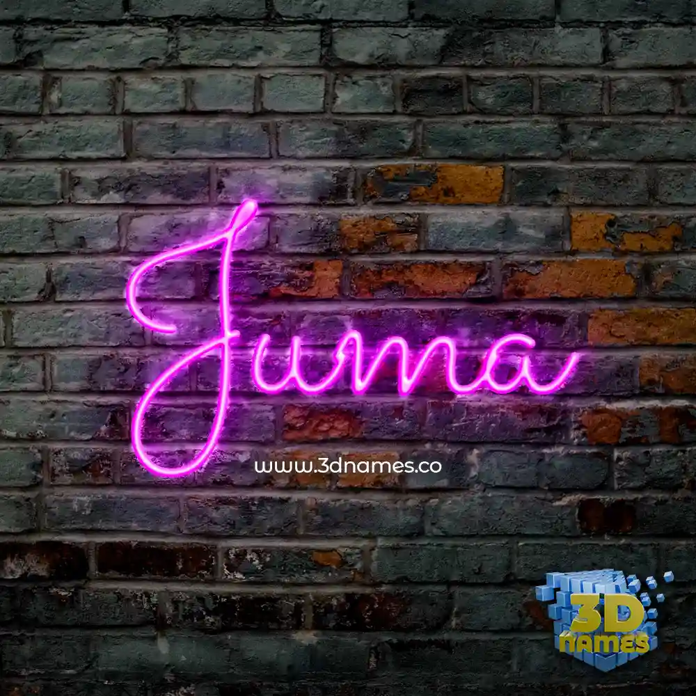 juma in Pink Neon style - 3D name wallpaper