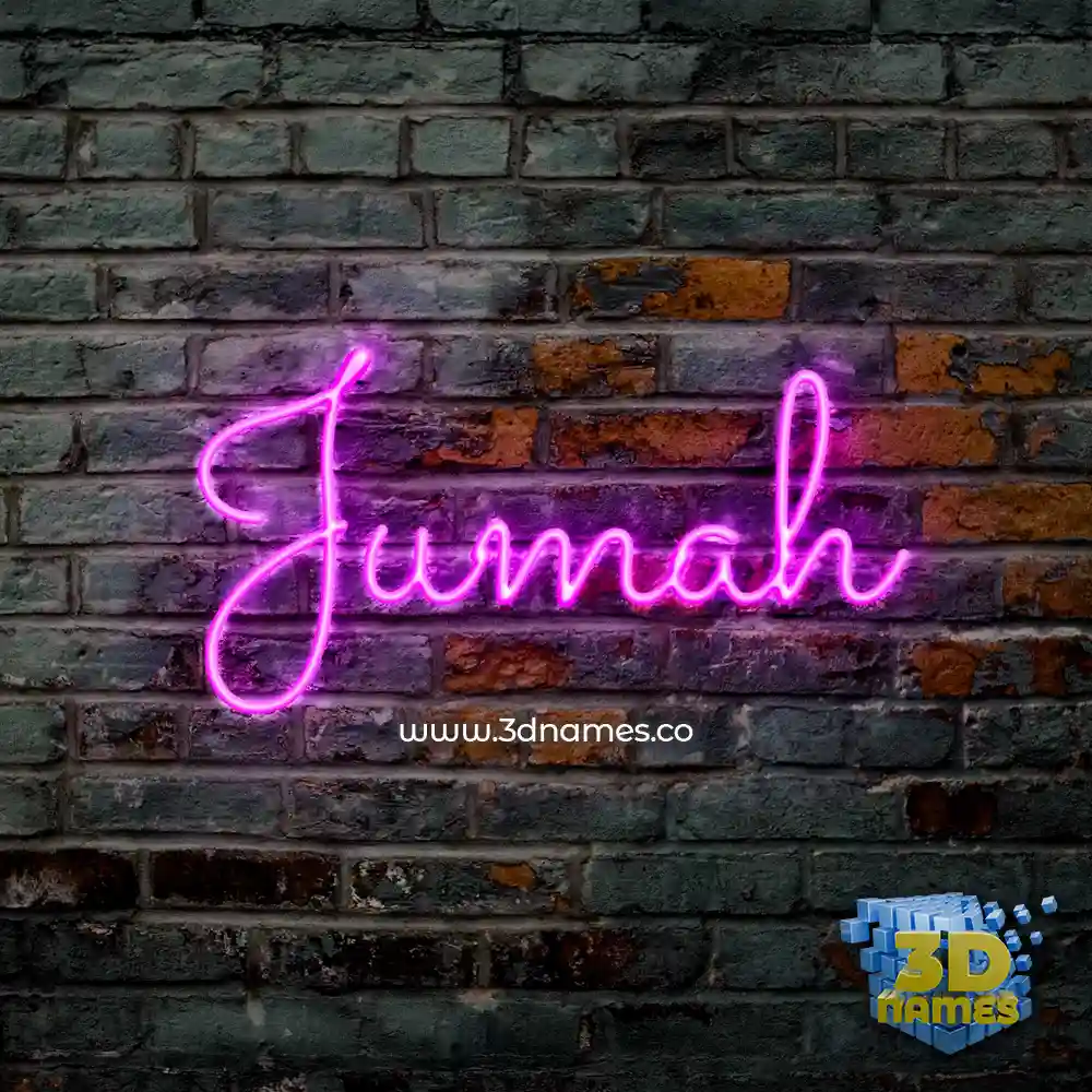 jumah in Pink Neon style - 3D name wallpaper