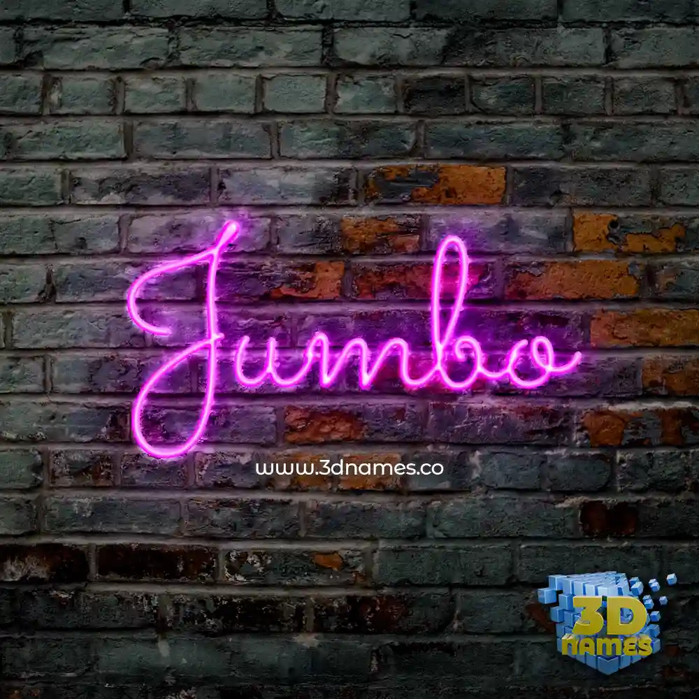 jumbo in Pink Neon style - 3D name wallpaper