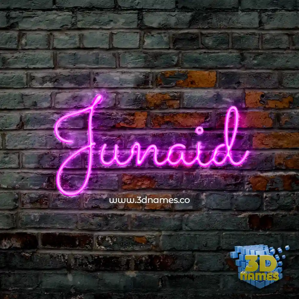 junaid in Pink Neon style - 3D name wallpaper