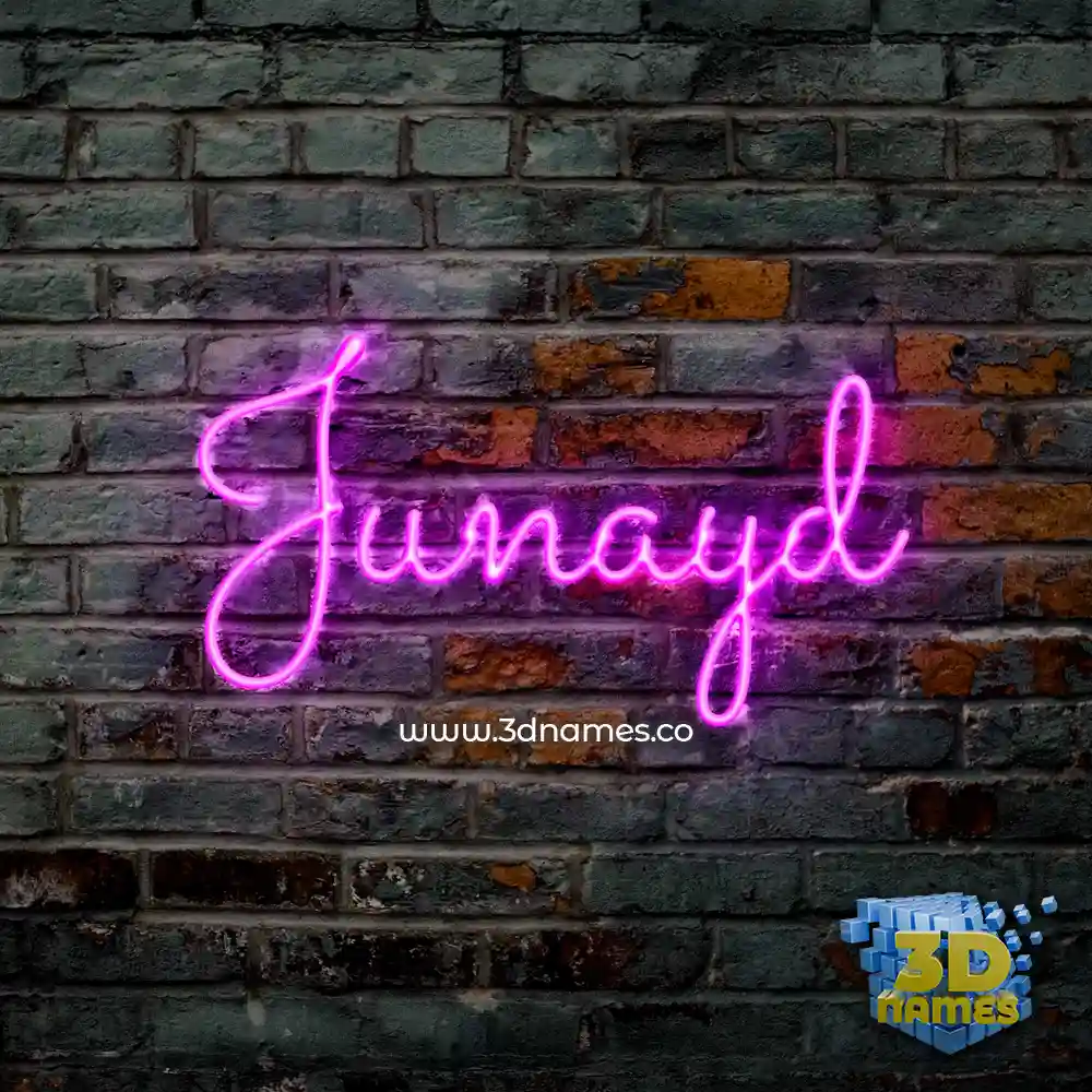 junayd in Pink Neon style - 3D name wallpaper