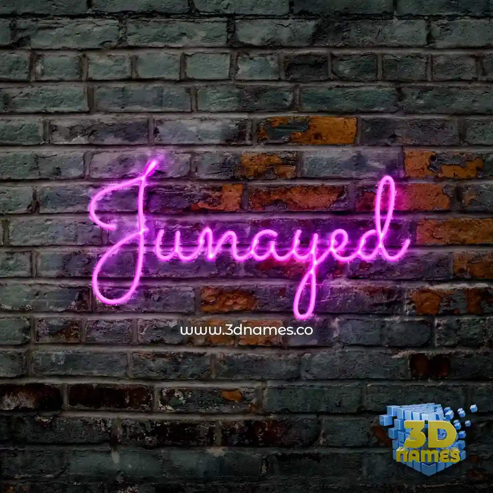 junayed in Pink Neon style - 3D name wallpaper