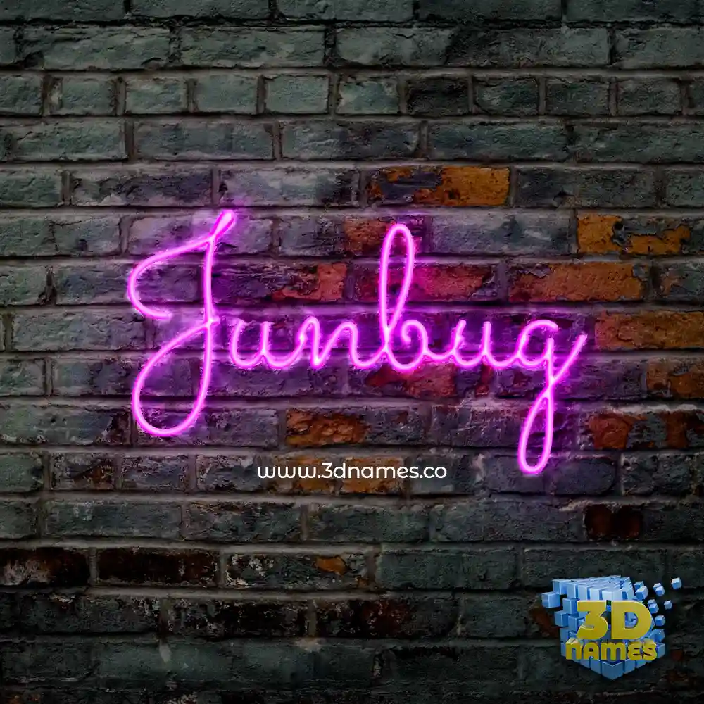 junbug in Pink Neon style - 3D name wallpaper