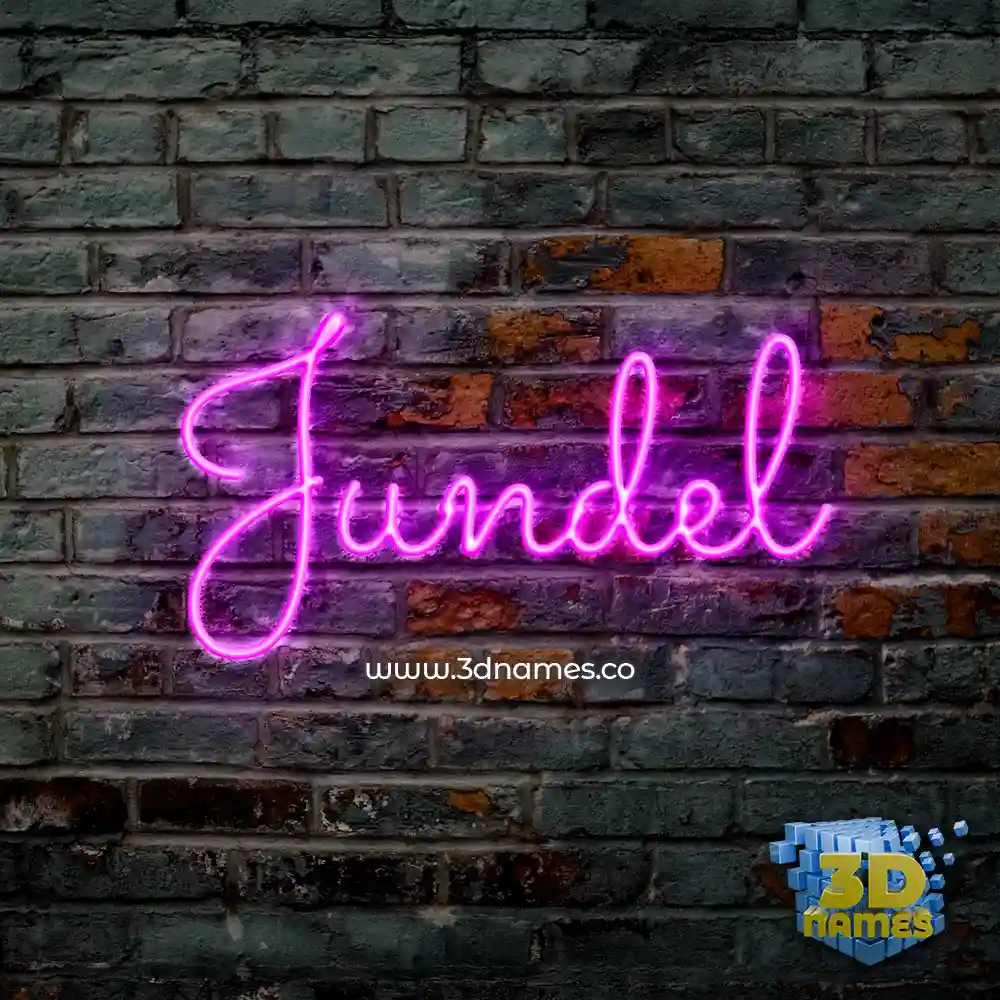 jundel in Pink Neon style - 3D name wallpaper