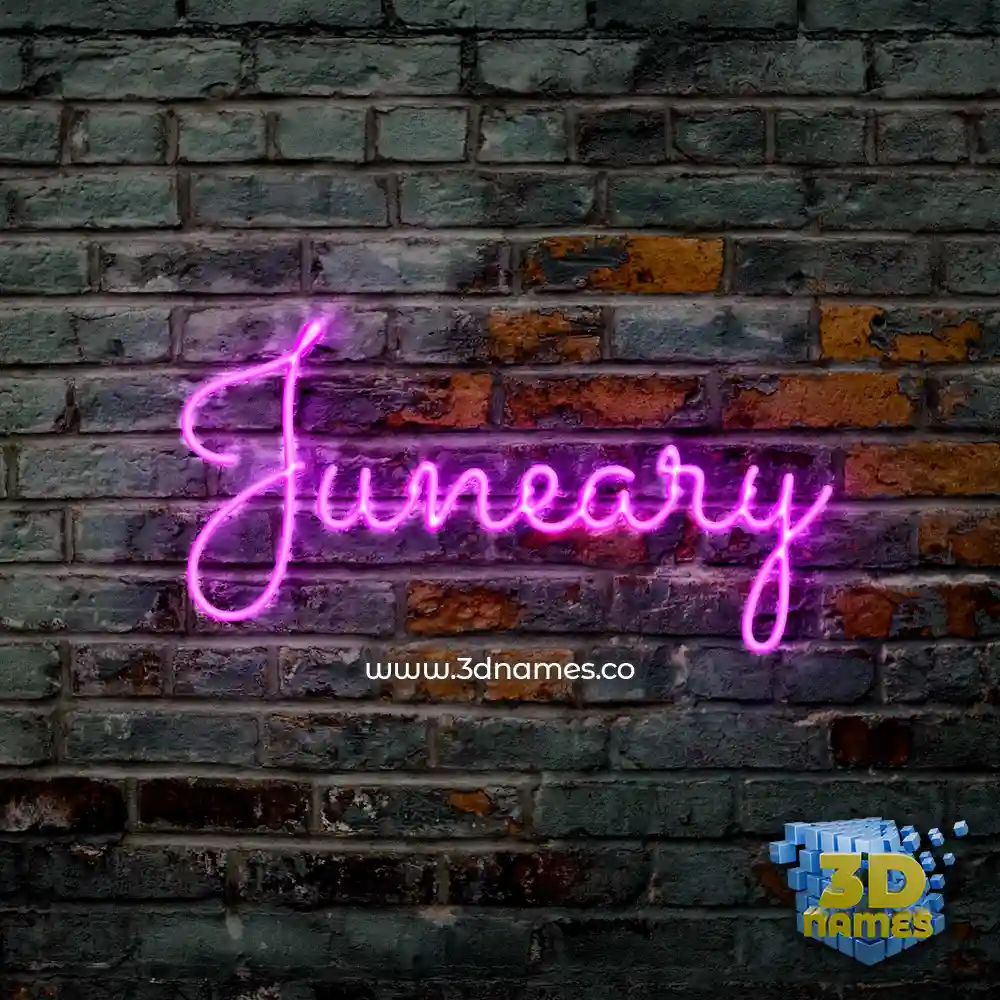 juneary in Pink Neon style - 3D name wallpaper