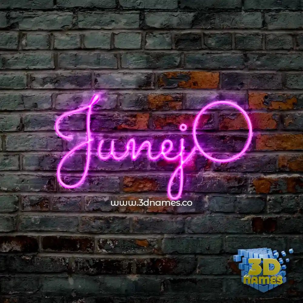 junej0 in Pink Neon style - 3D name wallpaper