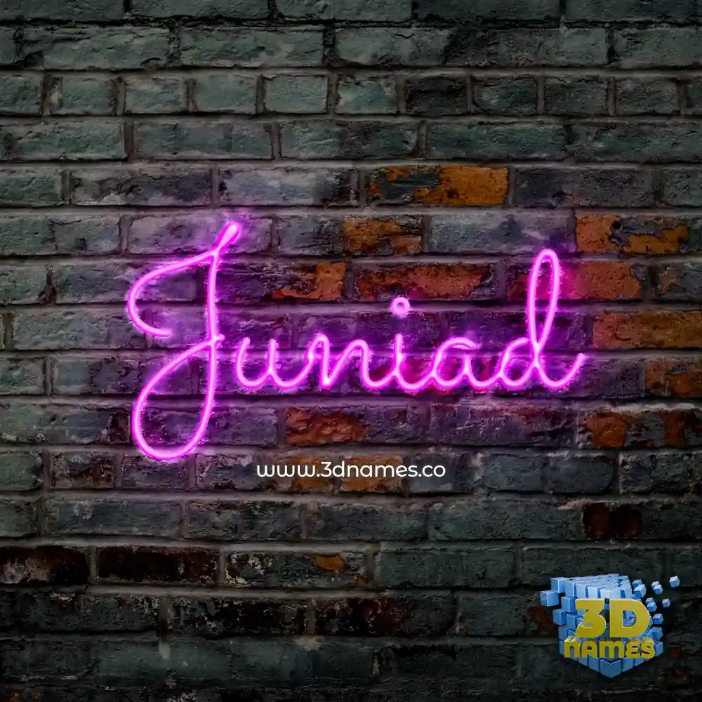 juniad in Pink Neon style - 3D name wallpaper
