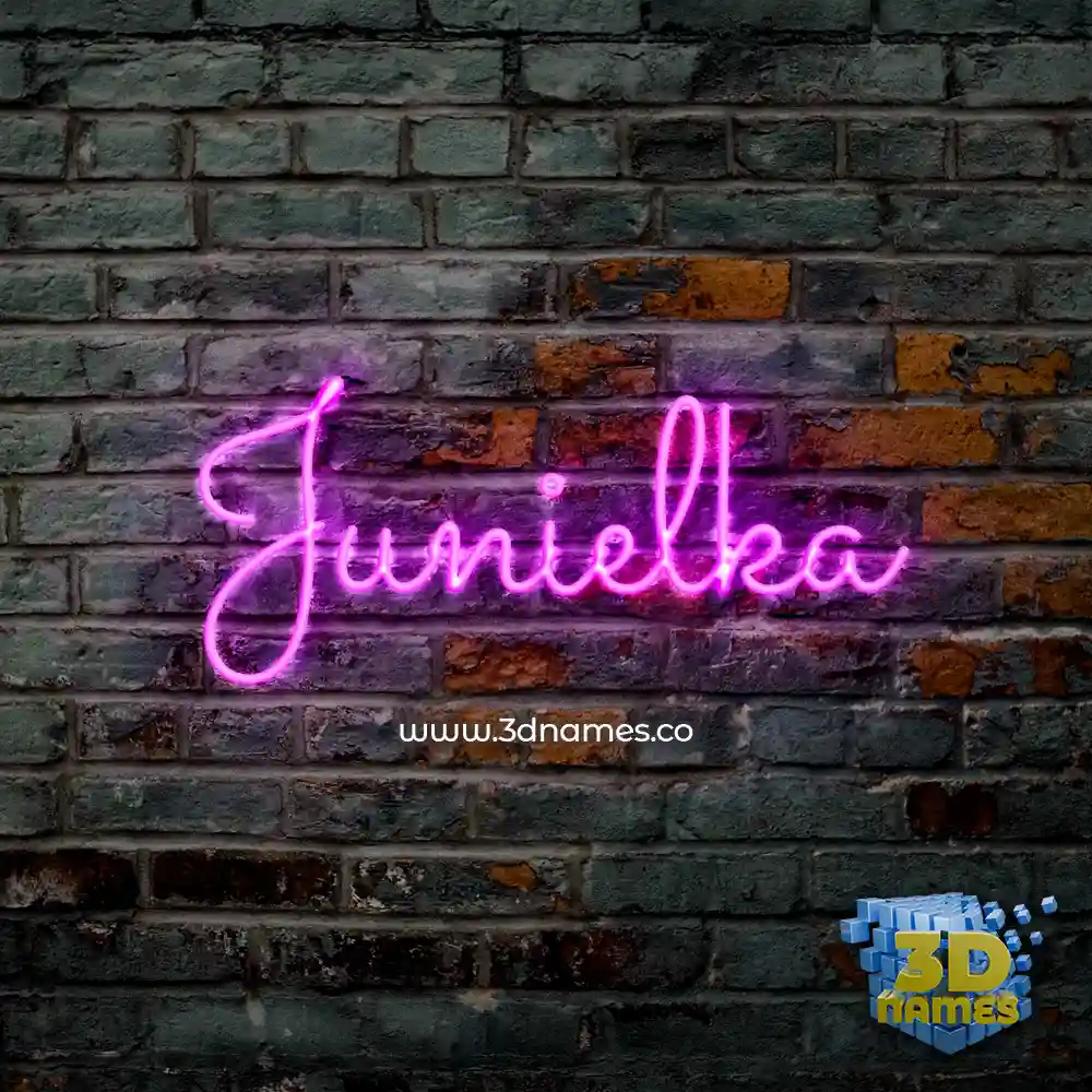 junielka in Pink Neon style - 3D name wallpaper