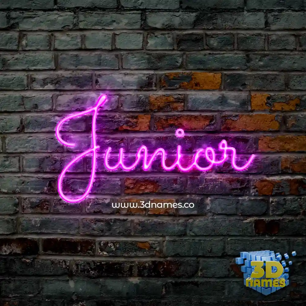 junior in Pink Neon style - 3D name wallpaper