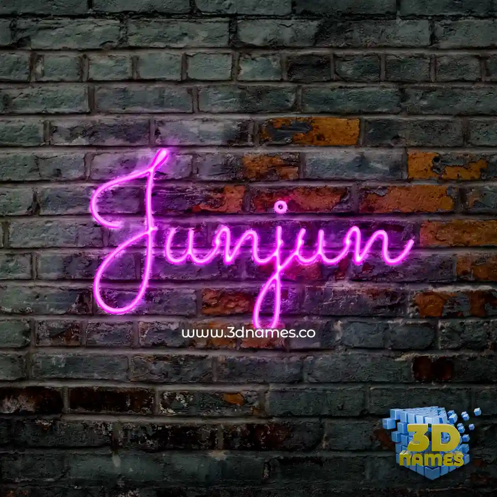 junjun in Pink Neon style - 3D name wallpaper