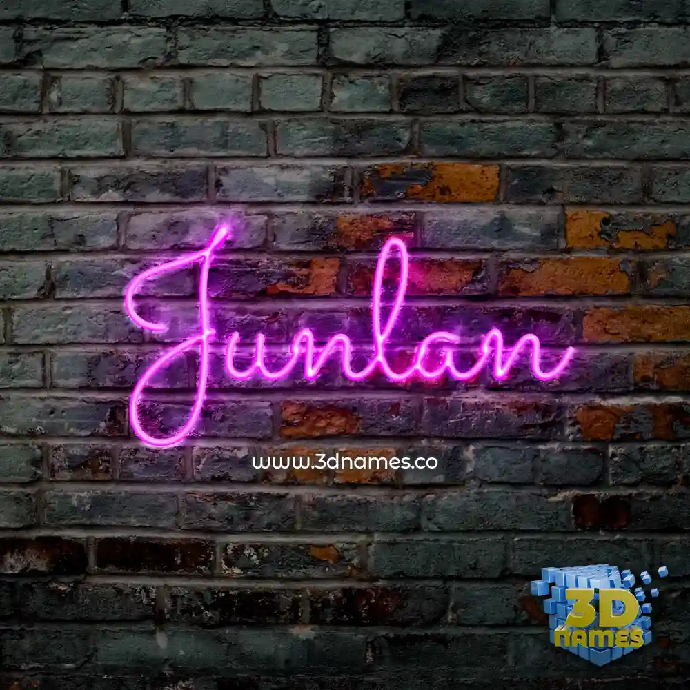 junlan in Pink Neon style - 3D name wallpaper