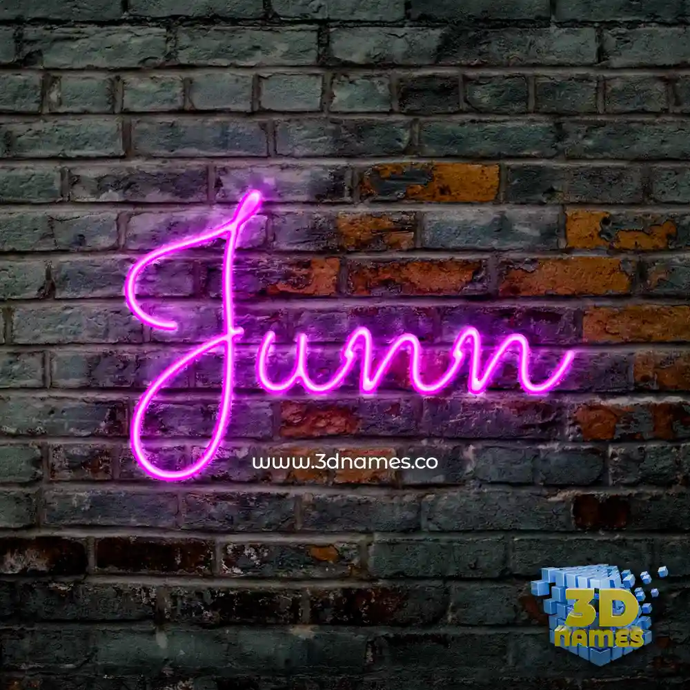 junn in Pink Neon style - 3D name wallpaper