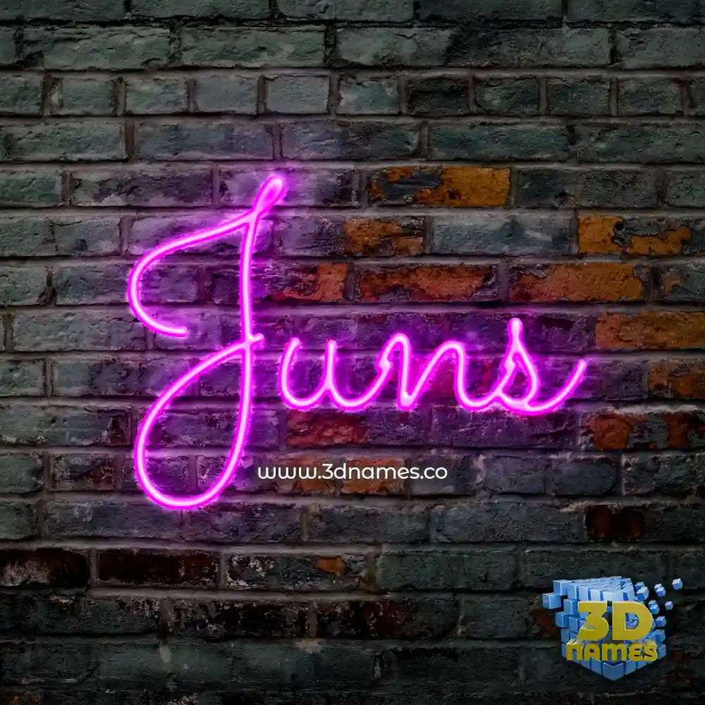 juns in Pink Neon style - 3D name wallpaper