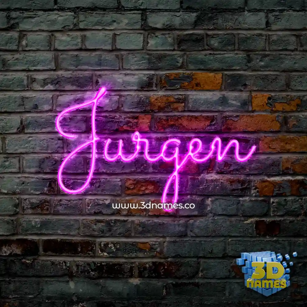 jurgen in Pink Neon style - 3D name wallpaper