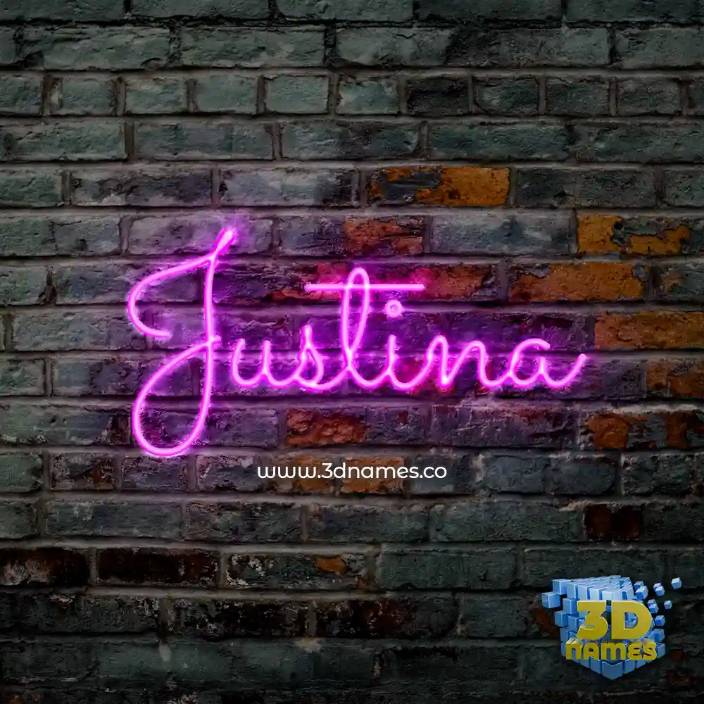 justina in Pink Neon style - 3D name wallpaper