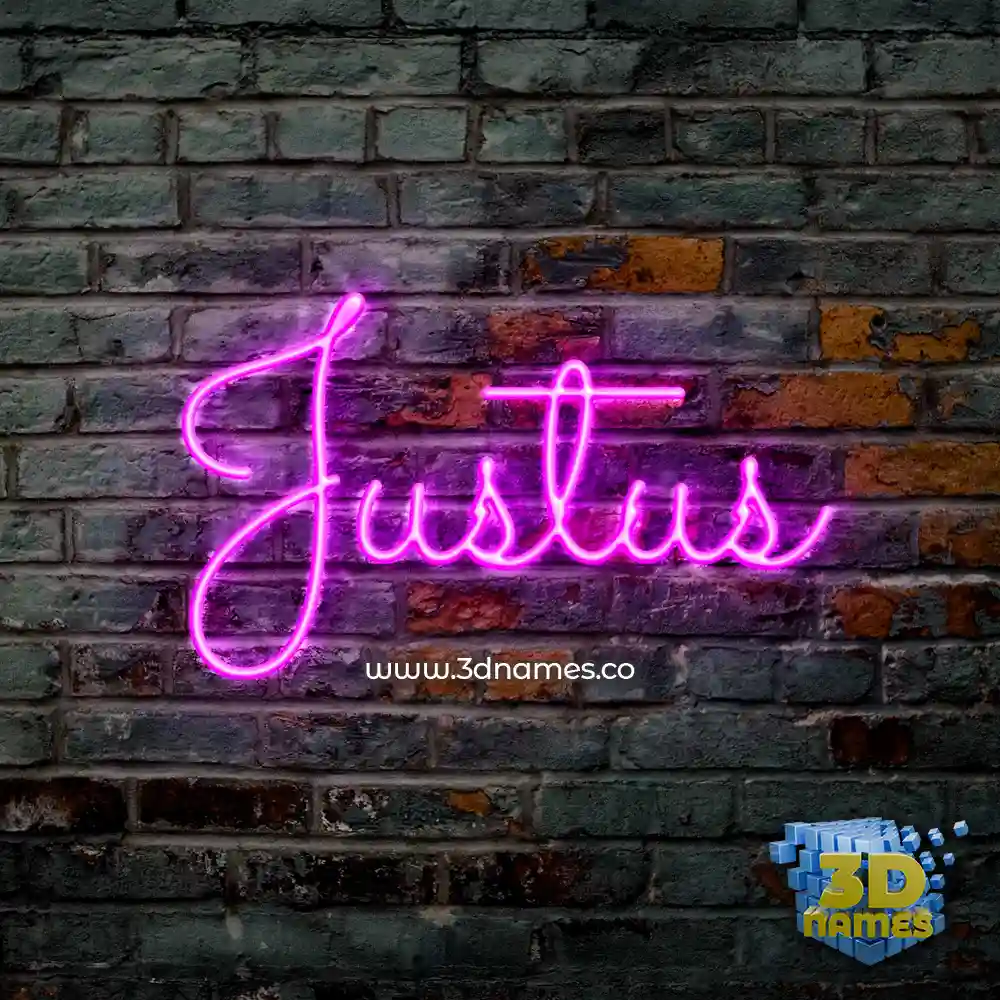 justus in Pink Neon style - 3D name wallpaper