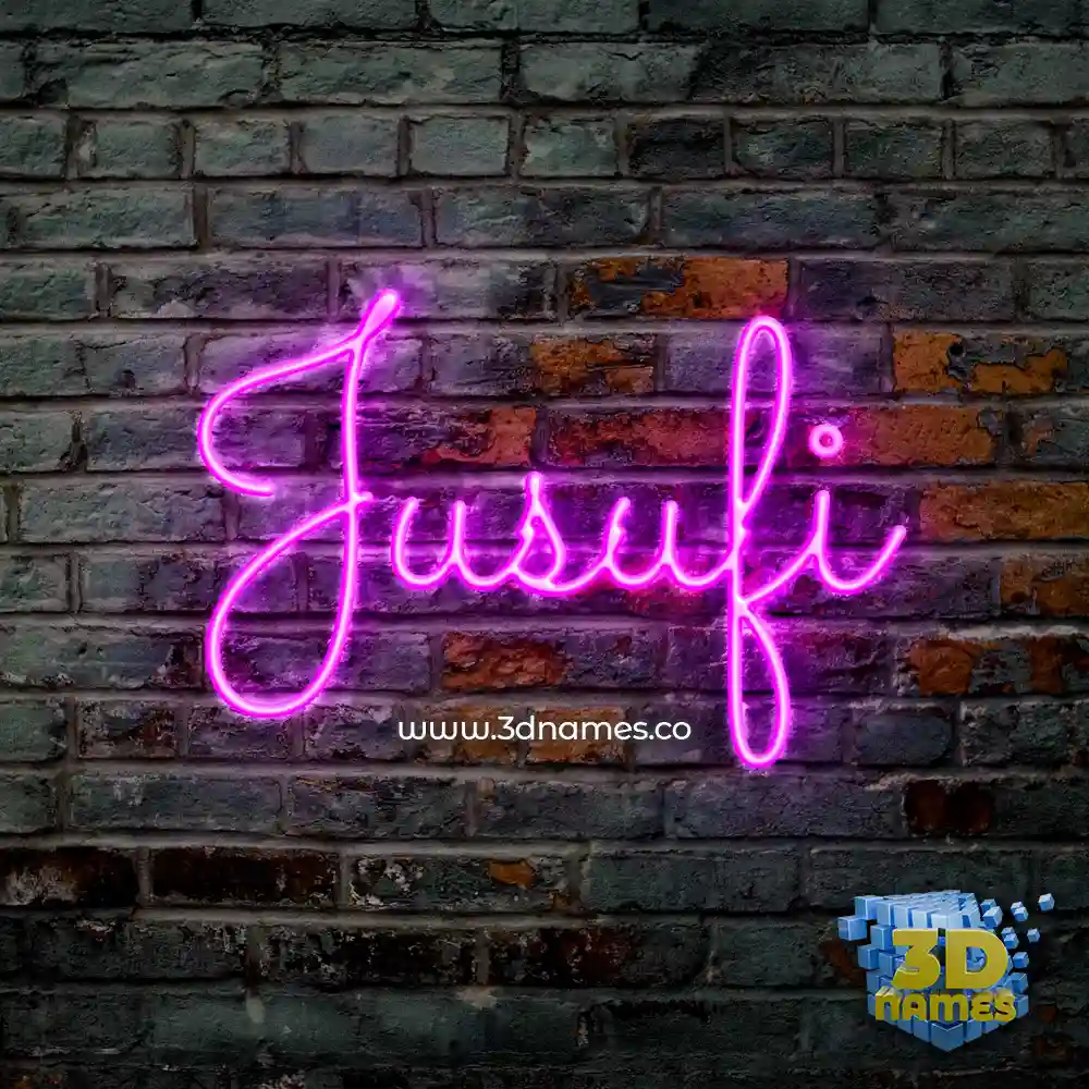 jusufi in Pink Neon style - 3D name wallpaper