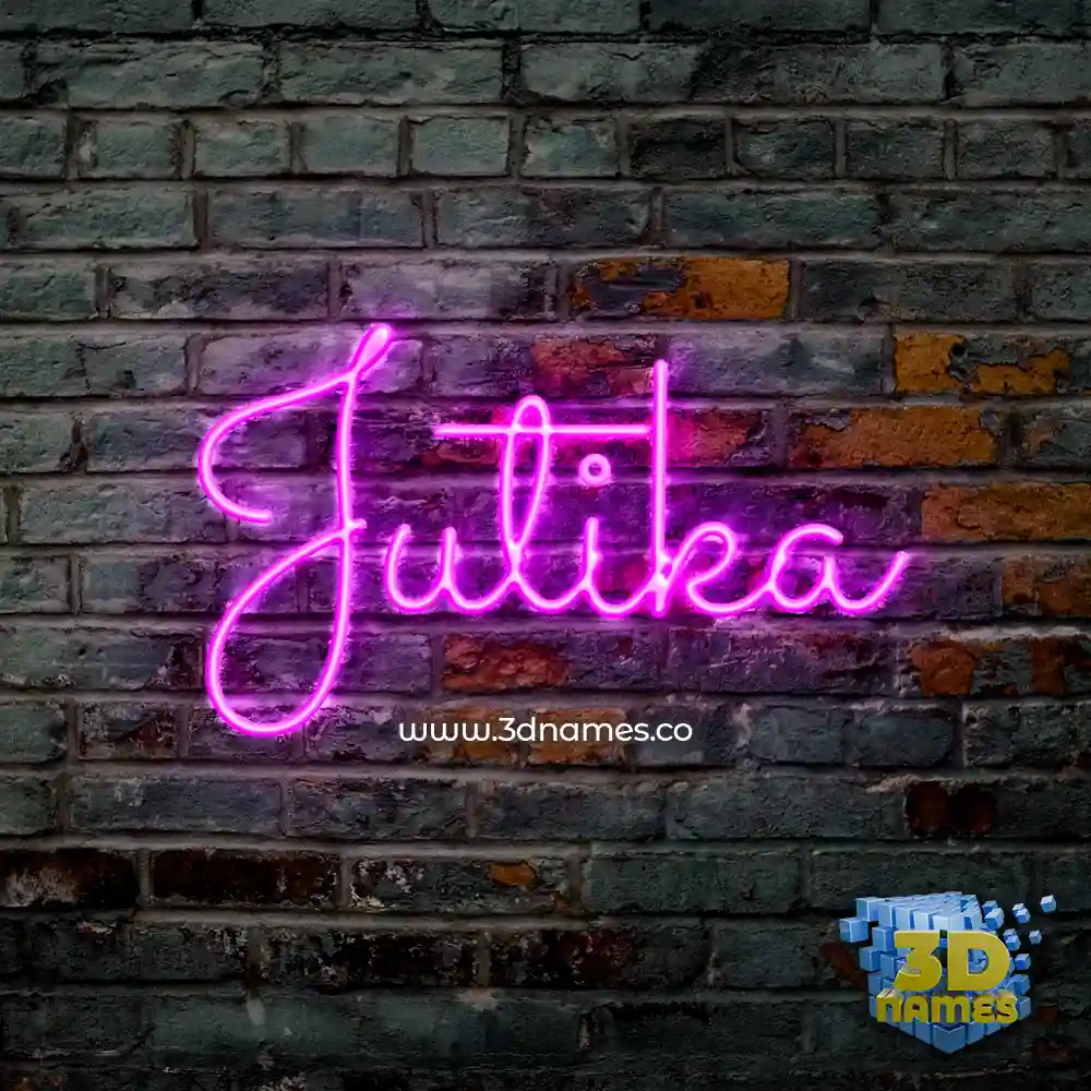 jutika in Pink Neon style - 3D name wallpaper