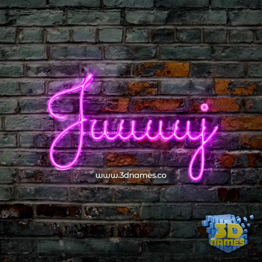juuuuj in Pink Neon style - 3D name wallpaper