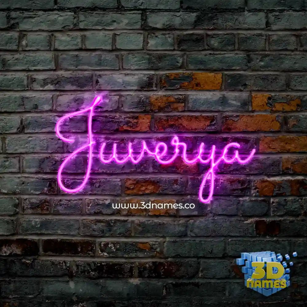 juverya in Pink Neon style - 3D name wallpaper