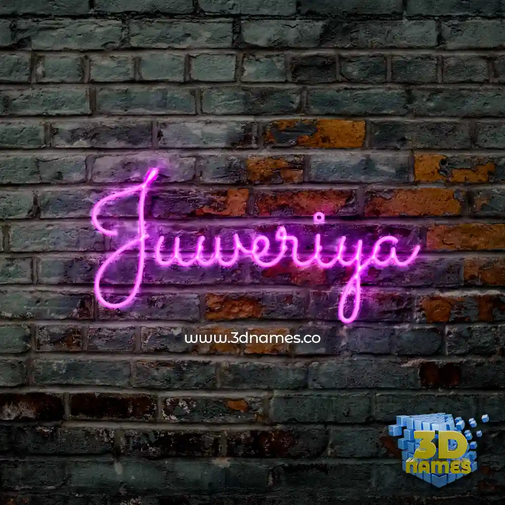 juweriya in Pink Neon style - 3D name wallpaper