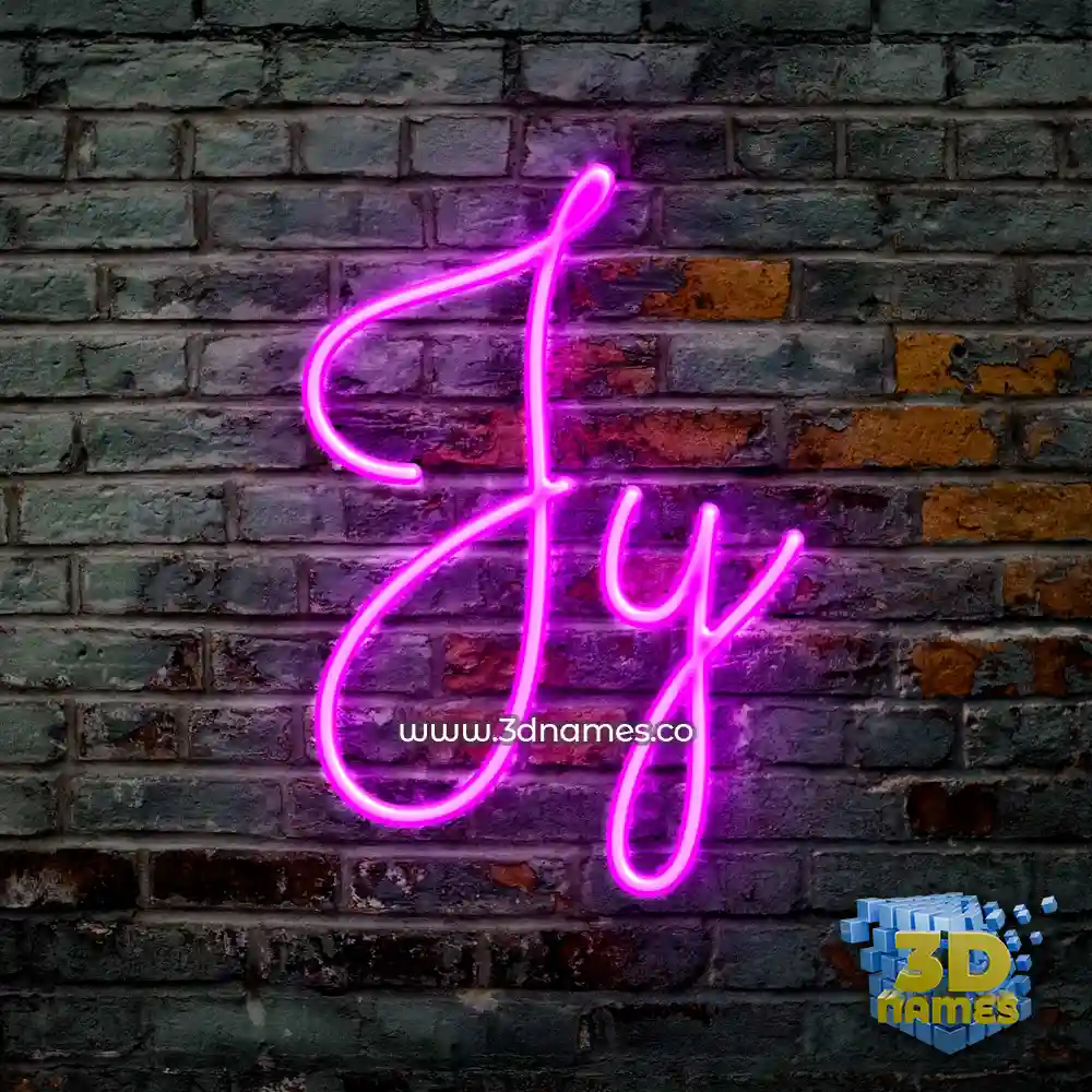 jy in Pink Neon style - 3D name wallpaper