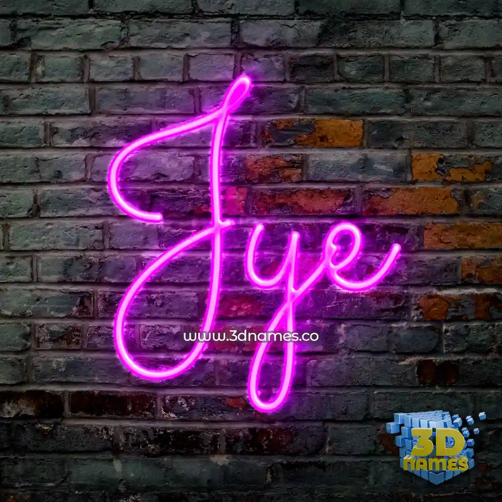 jye in Pink Neon style - 3D name wallpaper