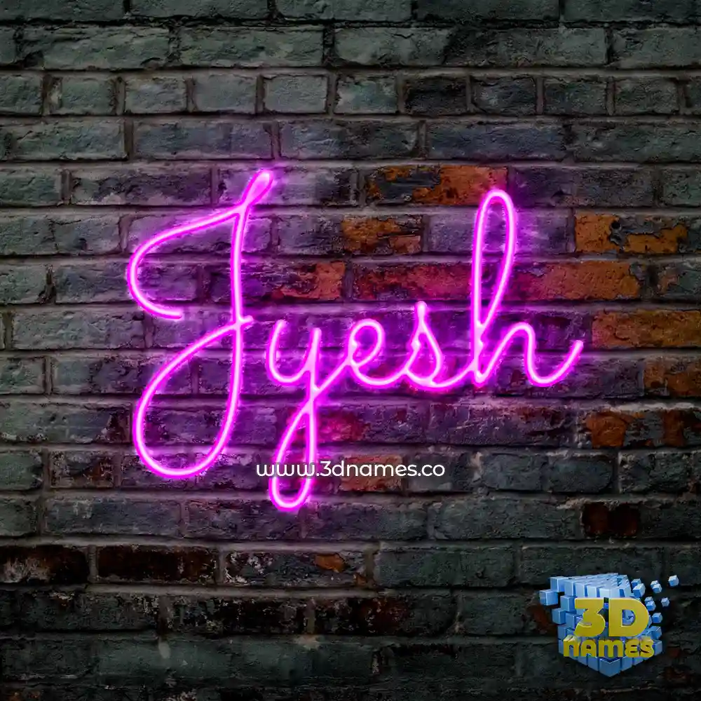 jyesh in Pink Neon style - 3D name wallpaper