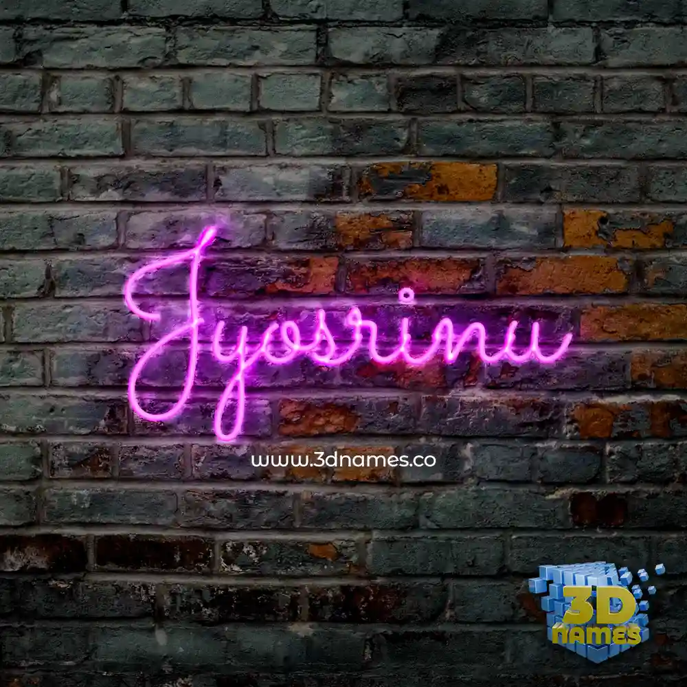 jyosrinu in Pink Neon style - 3D name wallpaper