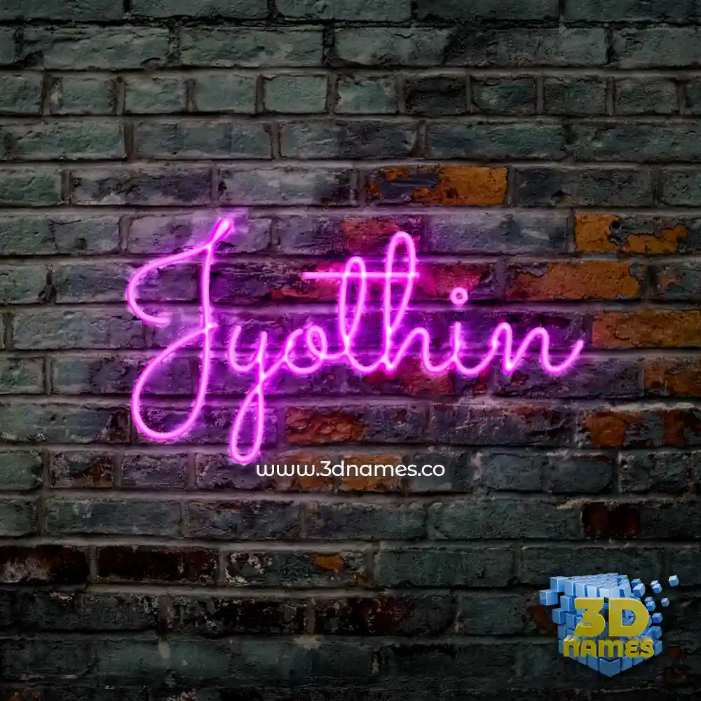 jyothin in Pink Neon style - 3D name wallpaper