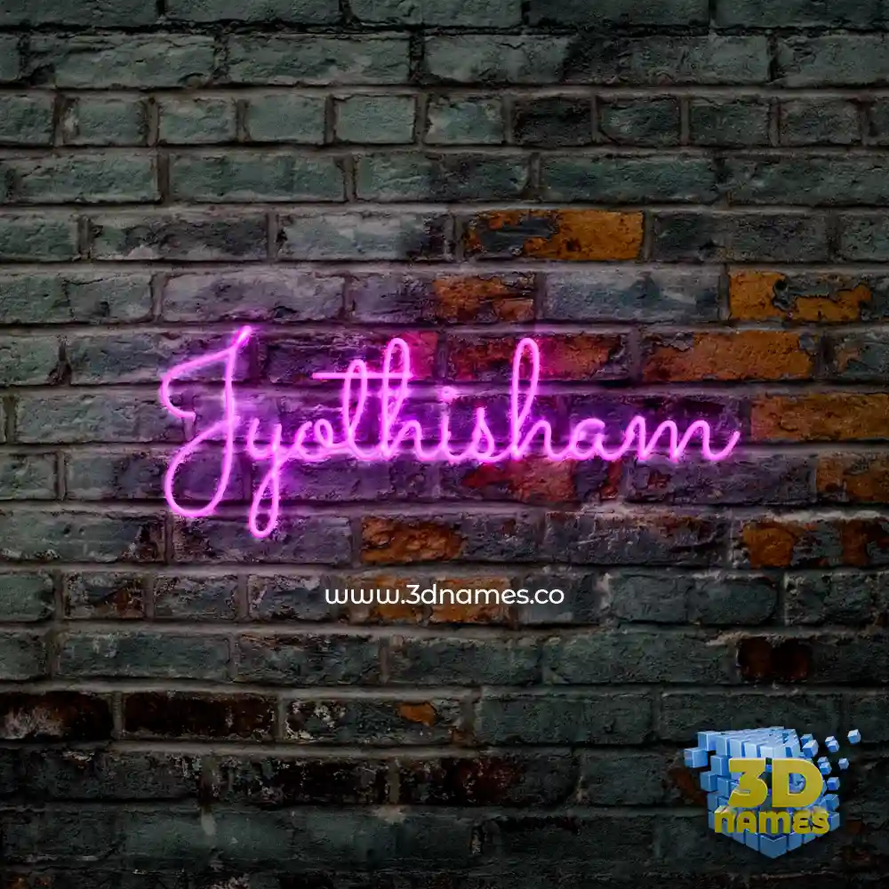 jyothisham in Pink Neon style - 3D name wallpaper