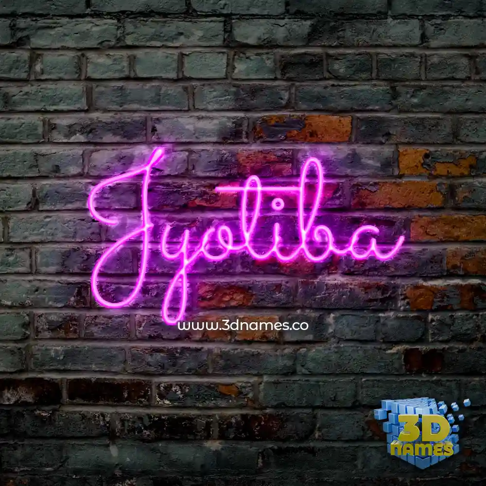 jyotiba in Pink Neon style - 3D name wallpaper