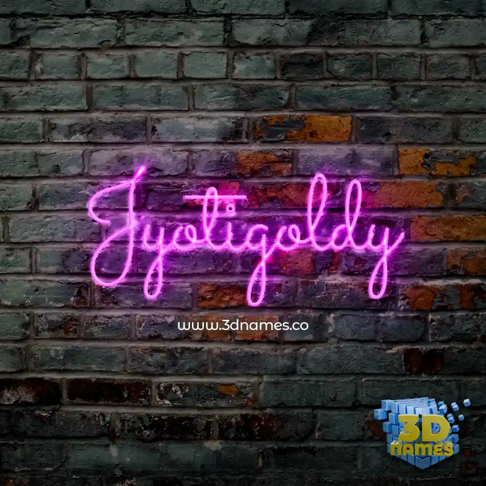 jyotigoldy in Pink Neon style - 3D name wallpaper