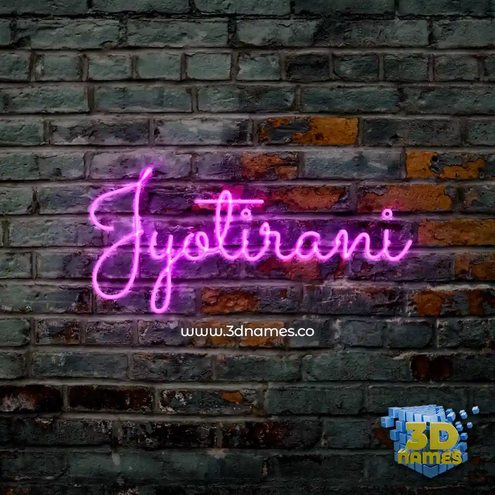 jyotirani in Pink Neon style - 3D name wallpaper