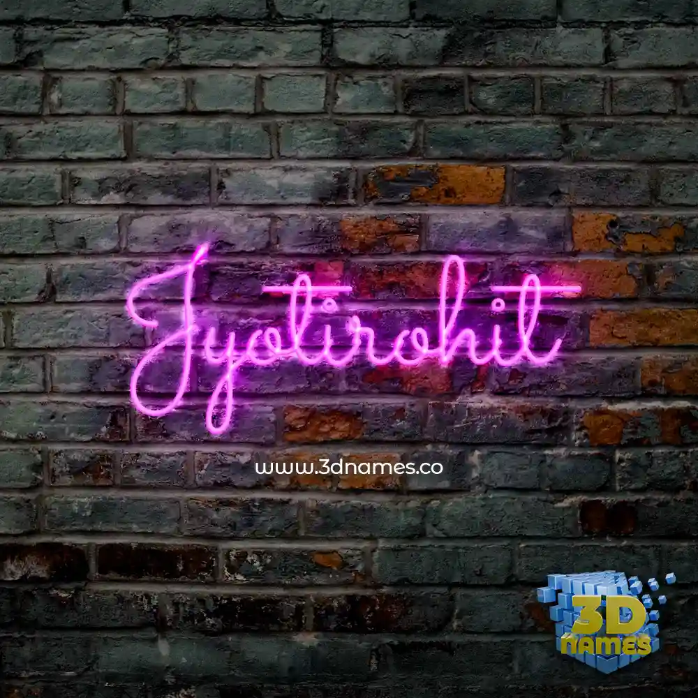 jyotirohit in Pink Neon style - 3D name wallpaper