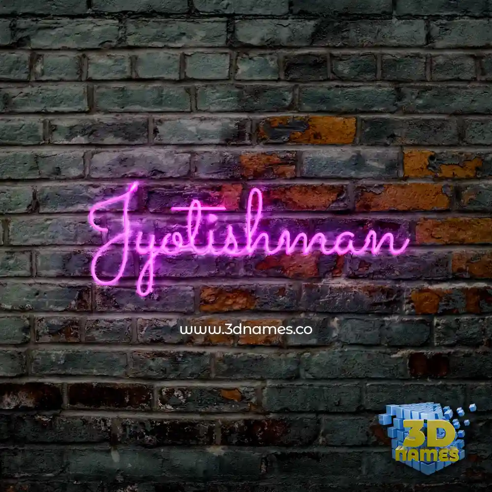 jyotishman in Pink Neon style - 3D name wallpaper