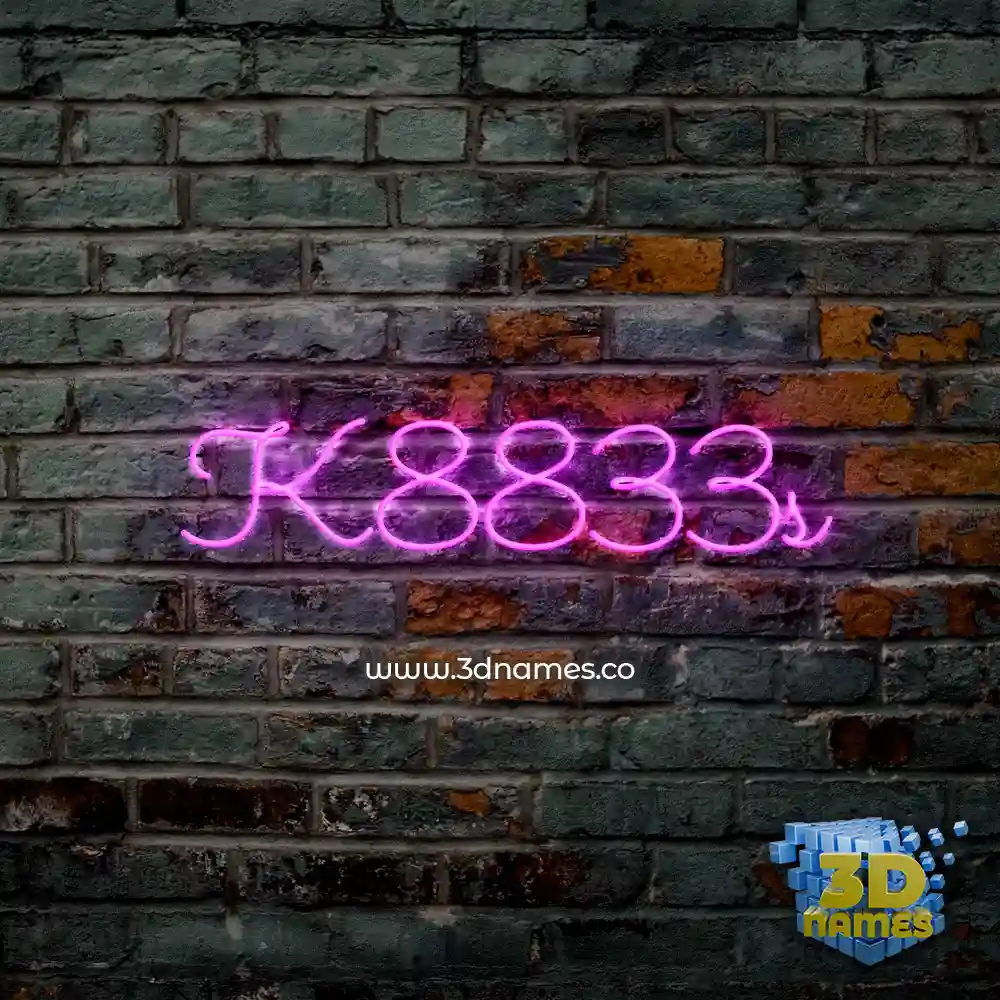 k8833s in Pink Neon style - 3D name wallpaper