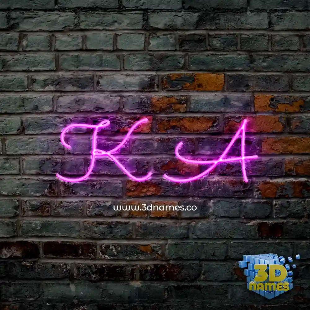k a in Pink Neon style - 3D name wallpaper